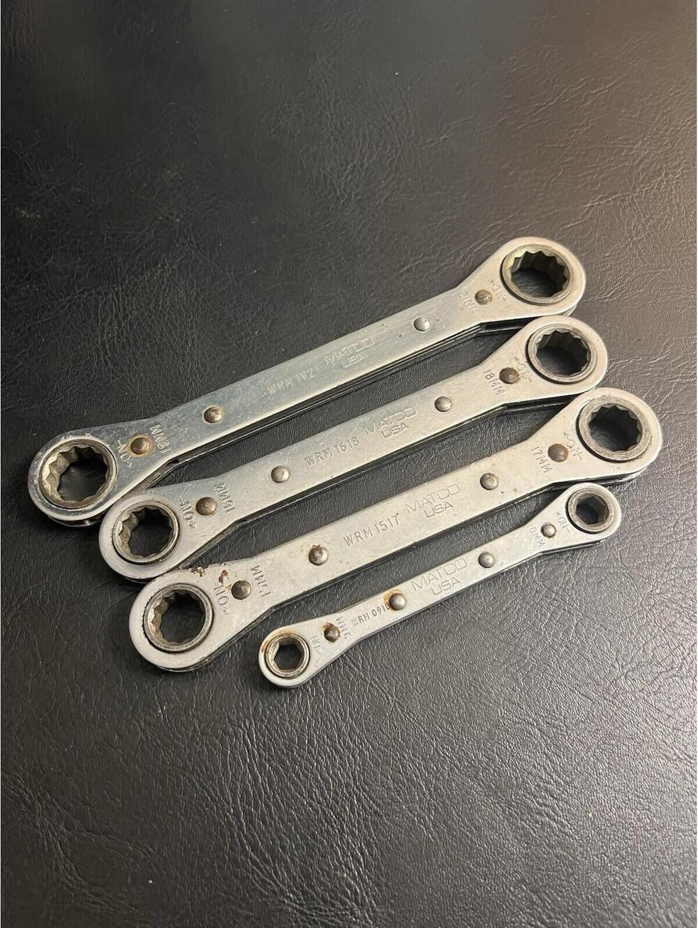 Lot Of 4 Matco Ratcheting Box End Wrenches Metric WRD Straight USA 9mm-21mm Set